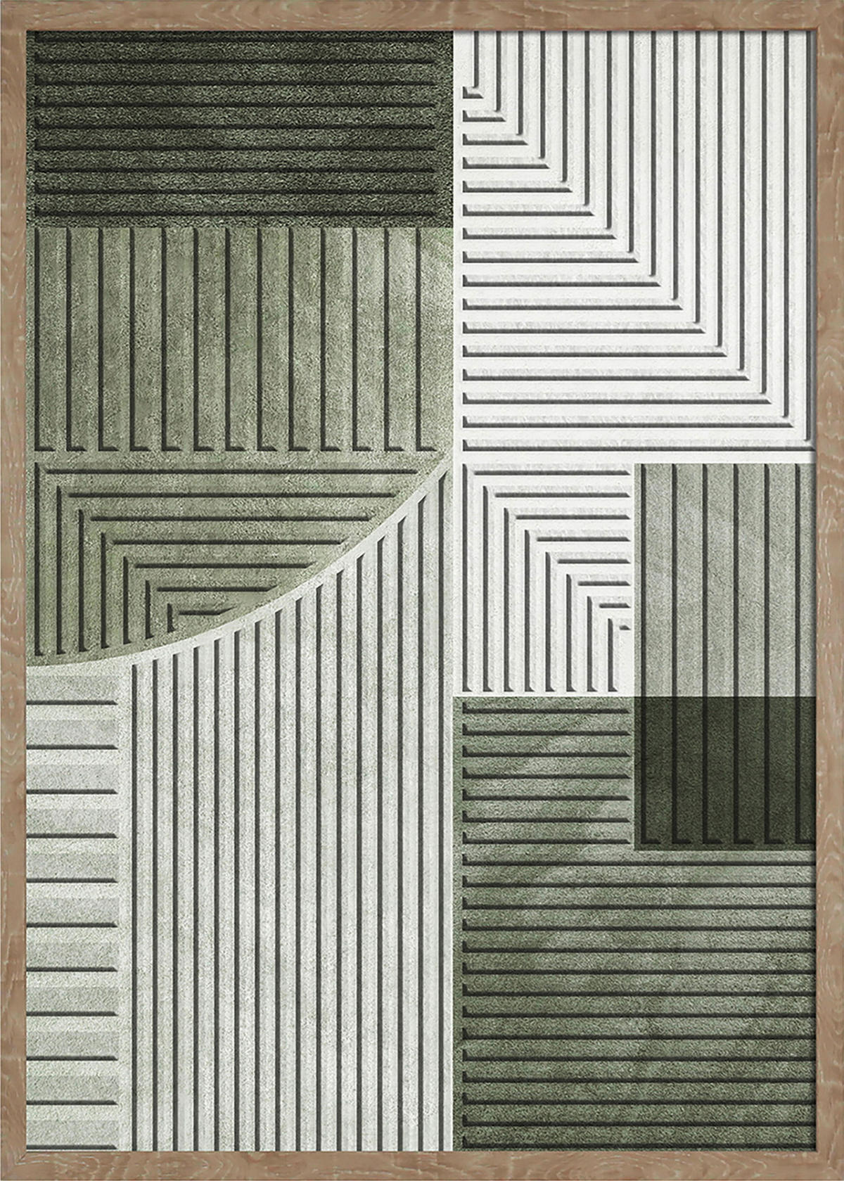 LEINWANDBILD Abstraktes 50/70 cm  - Naturfarben/Grün, Trend, Holzwerkstoff/Kunststoff (50/70cm) - Monee