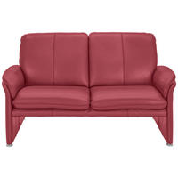 2,5-SITZER Rot Echtleder  - Chromfarben/Rot, KONVENTIONELL, Leder/Metall (186/90/86cm) - Celina Home