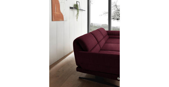 ECKSOFA  in Flachgewebe Weinrot  279-327/176-217 cm  - Weinrot/Schwarz, Design, Textil/Metall (279-327/176-217cm) - Dieter Knoll