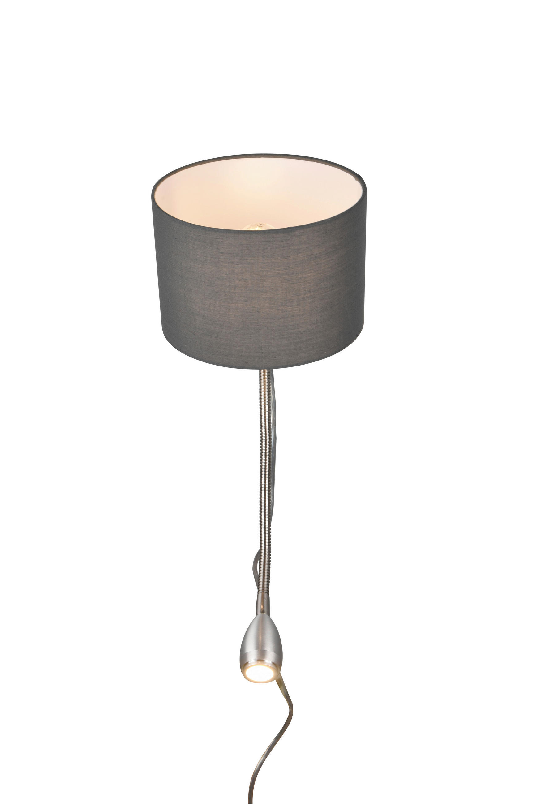 Thumbnail - Trio Leuchten Wandleuchte Hotel, Grau, Nickel, Metall, Textil, F, 23 cm, getrennt schaltbar, Flexarm, Lampen & Leuchten,...