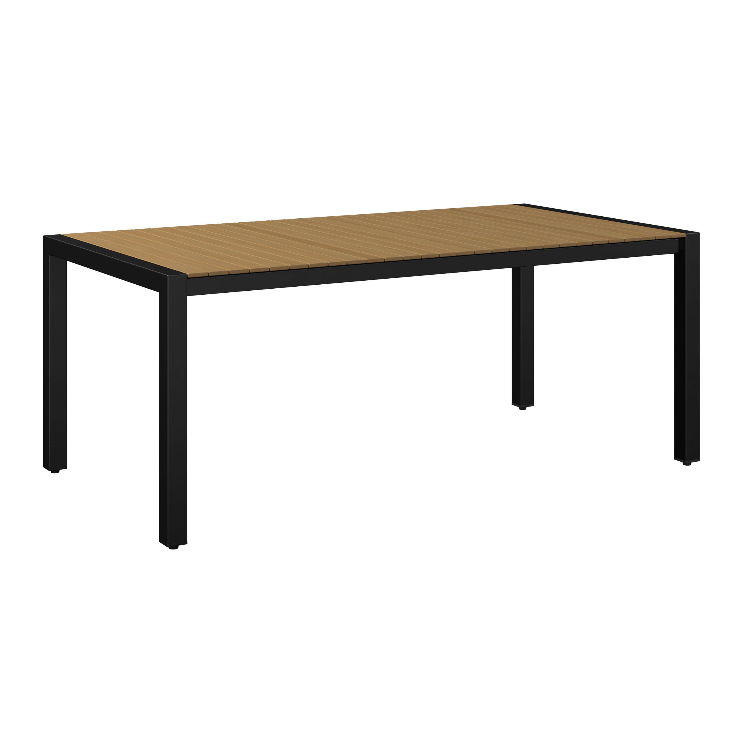 GARTENTISCH  - Schwarz/Teakfarben, MODERN, Holz/Metall (118,5/252/100/75cm) - Ambia Garden