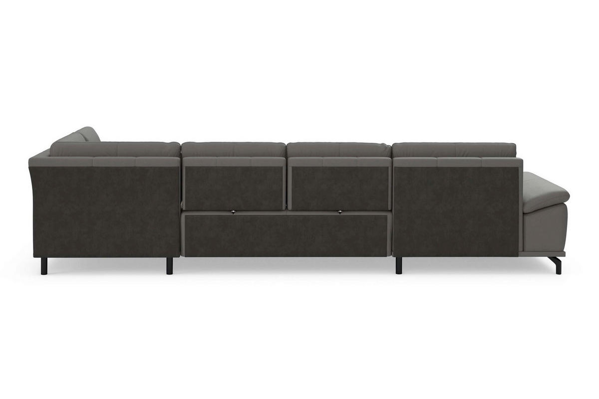 SEDACÍ SOUPRAVA, kůže, mokka - černá/mokka, Basics, kov/textil (176/363/223cm) - Sit & More
