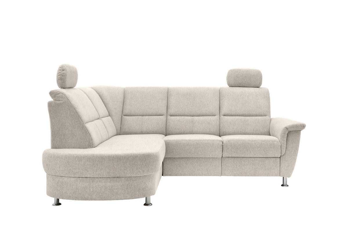 ECKSOFA in Chenille Beige  - Chromfarben/Beige, Konventionell, Textil/Metall (184/231cm) - Livetastic