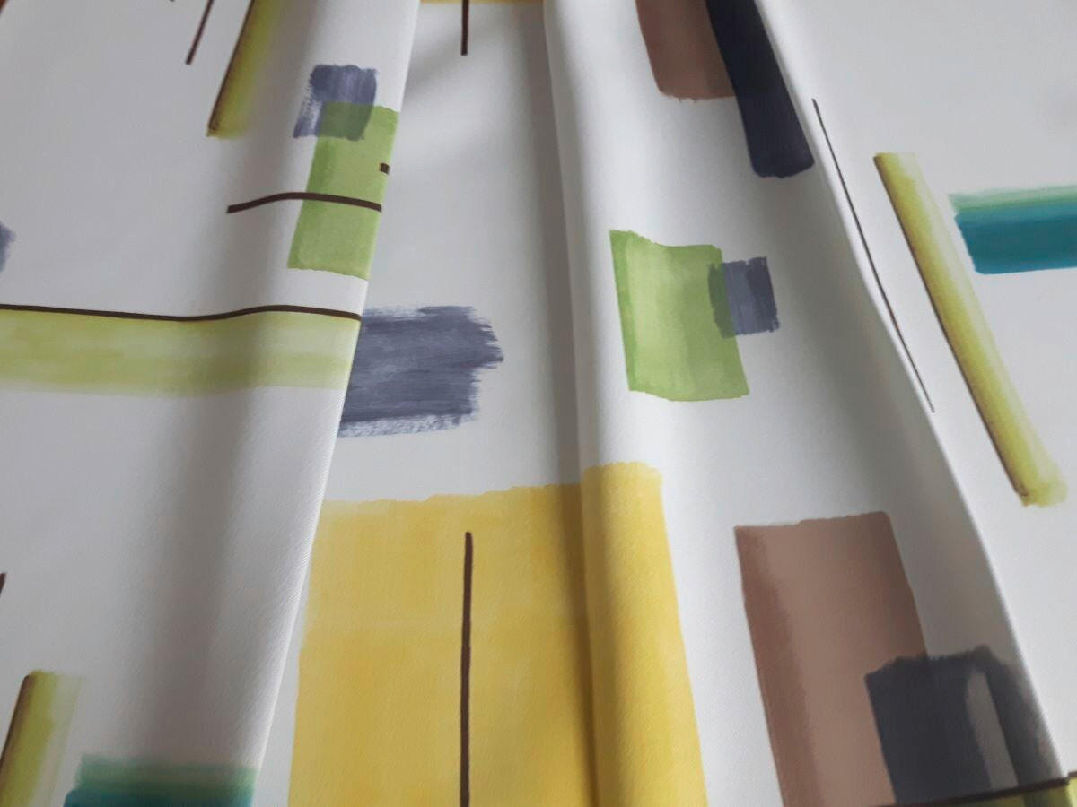 Material Perdele Și Draperii obscuritate  - galben/verde, Basics, textil (150cm)