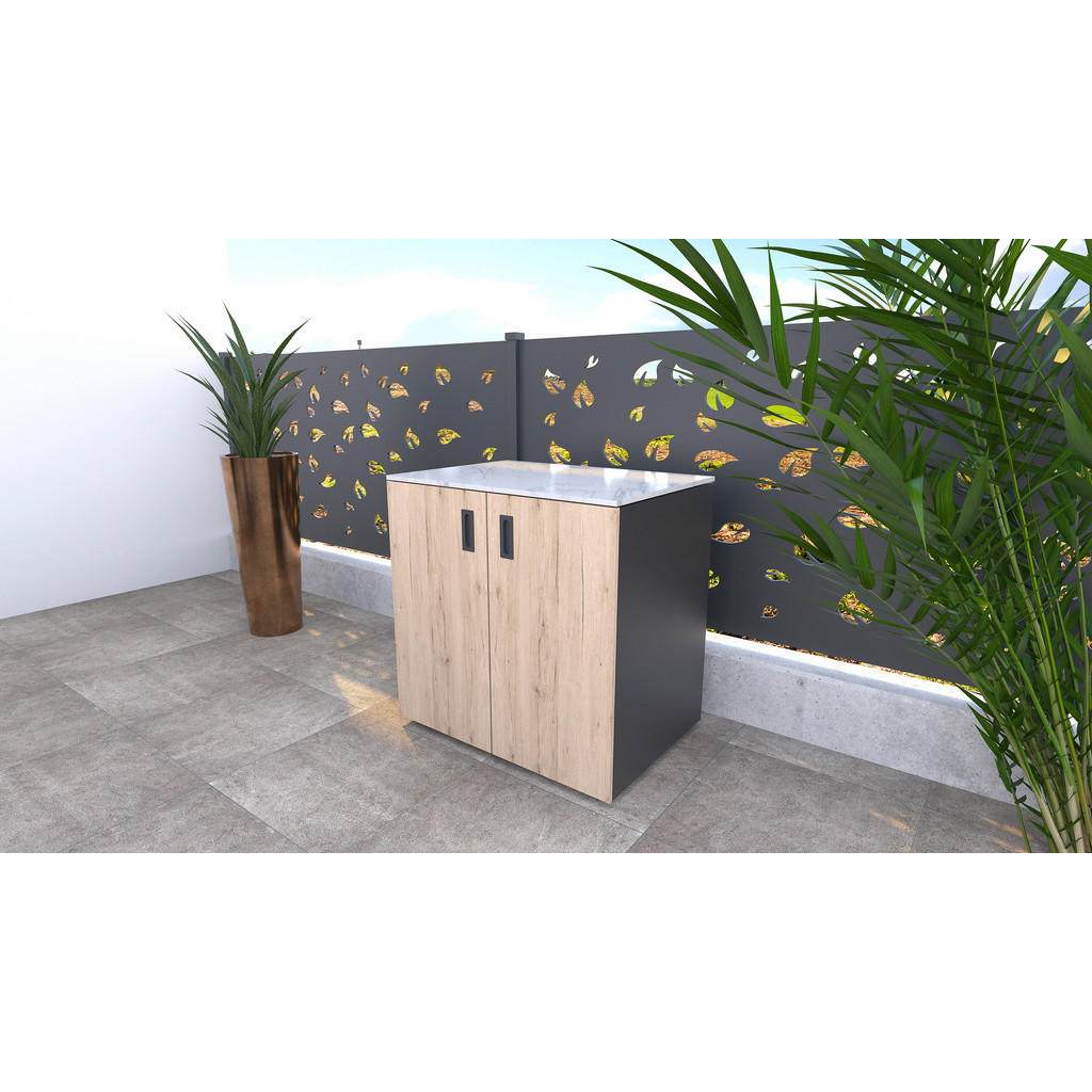 Thumbnail - Modante Outdoorküche, Anthrazit, Eiche, Metall, einzeln stellbar, 90x92x63 cm, CE, Zusatzausstattung erhältlich, Gartenm...