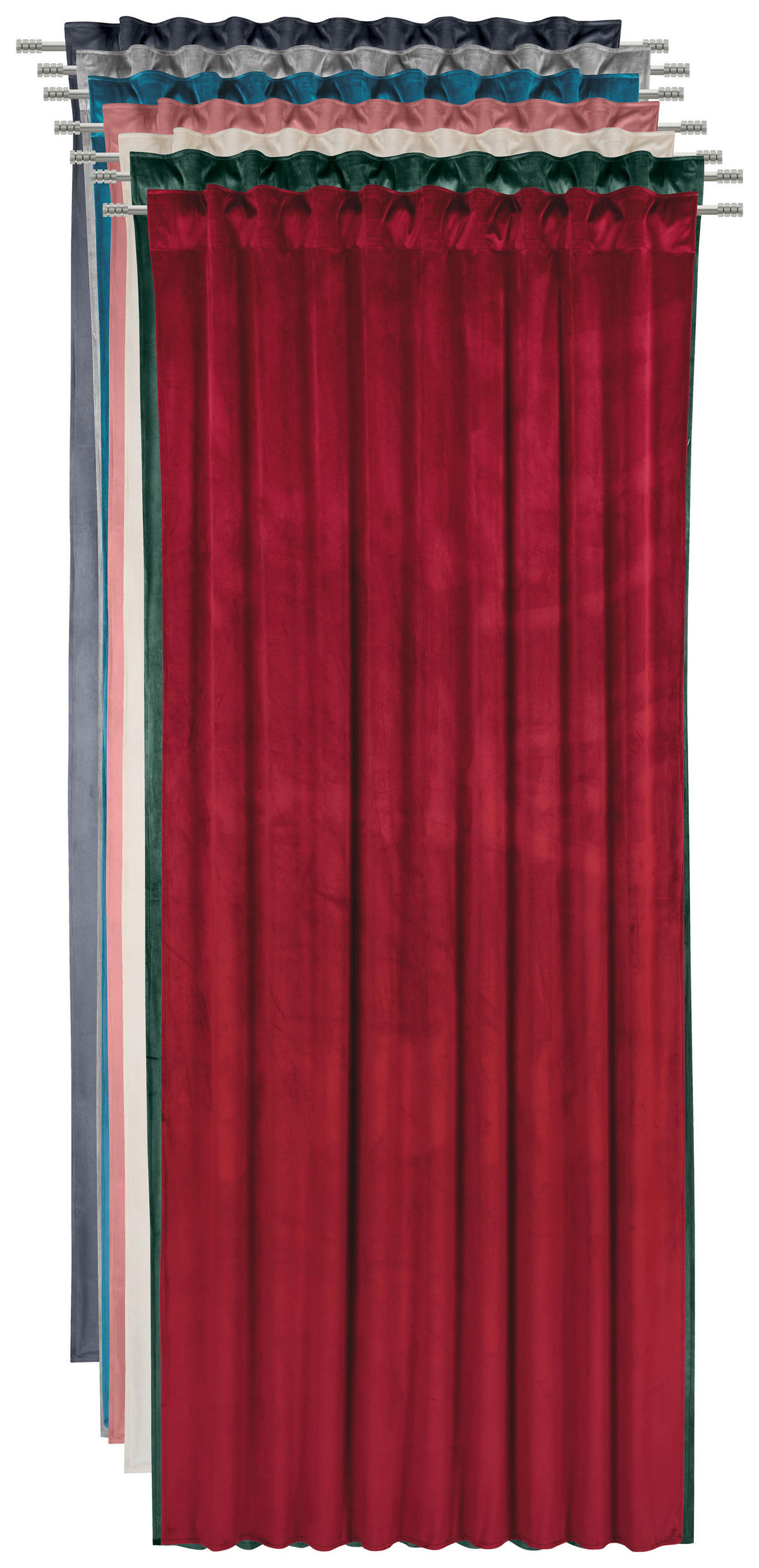 GOTOVA ZAVESA tamnocrvena - tamnocrvena, Osnovno, tekstil (135/245cm) - Esposa