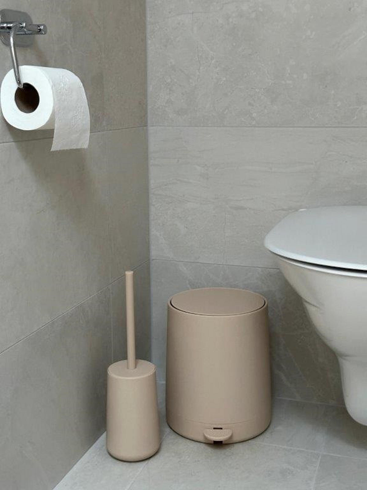 WC-GARNITURA S ŠČETKO - peščene barve, Konvencionalno, umetna masa (10/35/10cm) - Smedbo