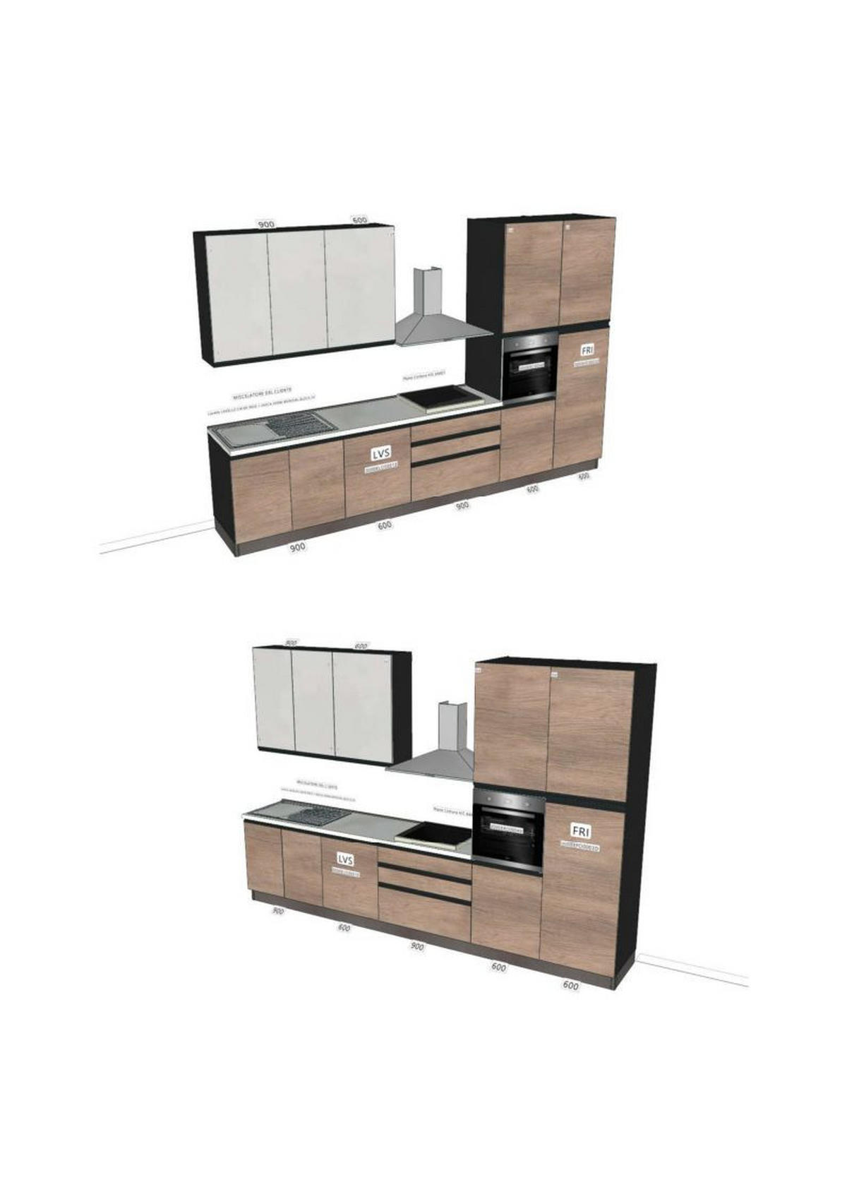BLOK KUHINJA SA APARATIMA   - Moderno (360/240/60cm) - Xora