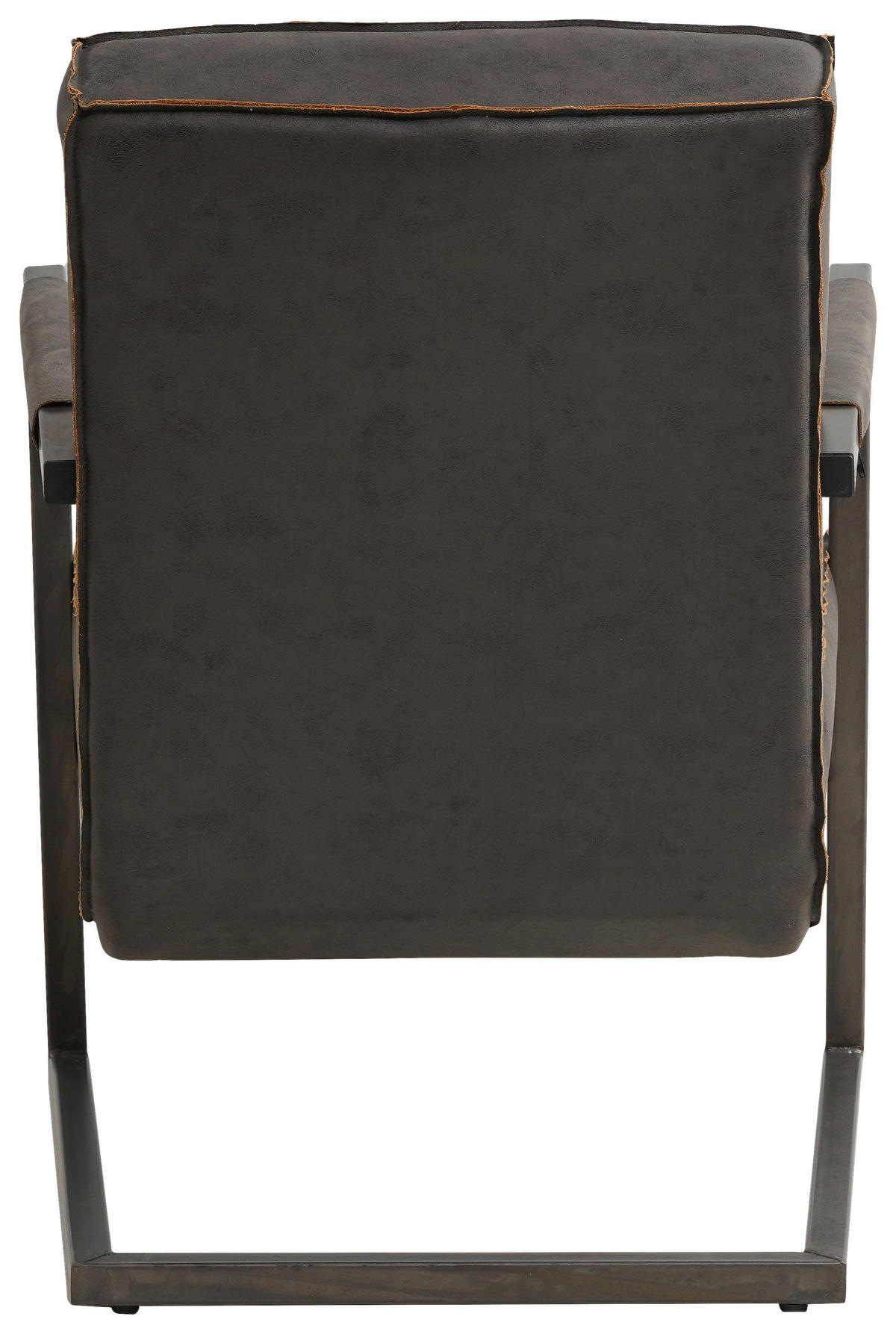 SESSEL in Lederlook, Mikrofaser Anthrazit  - Dunkelgrau/Anthrazit, KONVENTIONELL, Textil/Metall (62/84/70cm) - MID.YOU