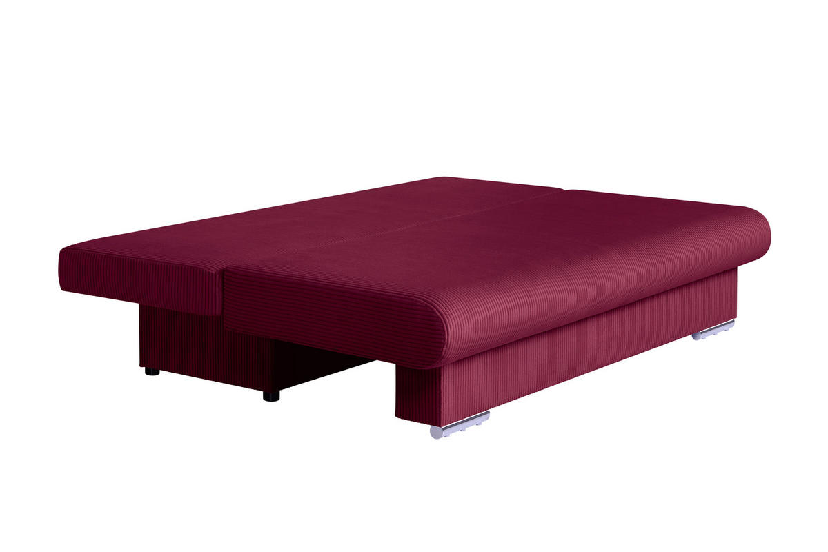 SCHLAFSOFA  mit Liegefunktion, Rücken echt Rot  - Chromfarben/Rot, Design, Kunststoff/Textil (193/86/85cm) - P & B