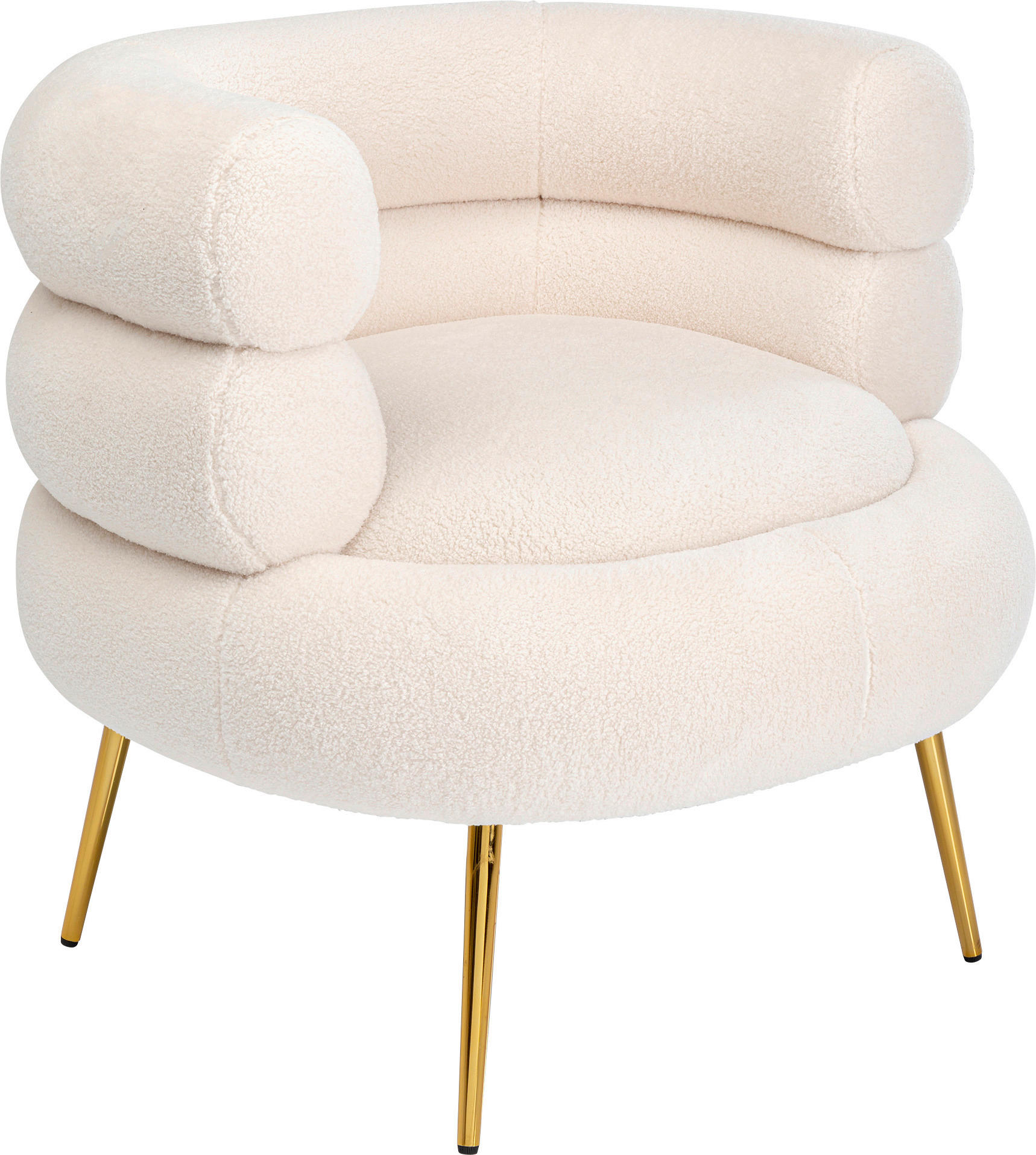 COCKTAILSESSEL Bouclé Creme    - Goldfarben/Creme, Textil/Metall (74/77/73cm) - Kare-Design