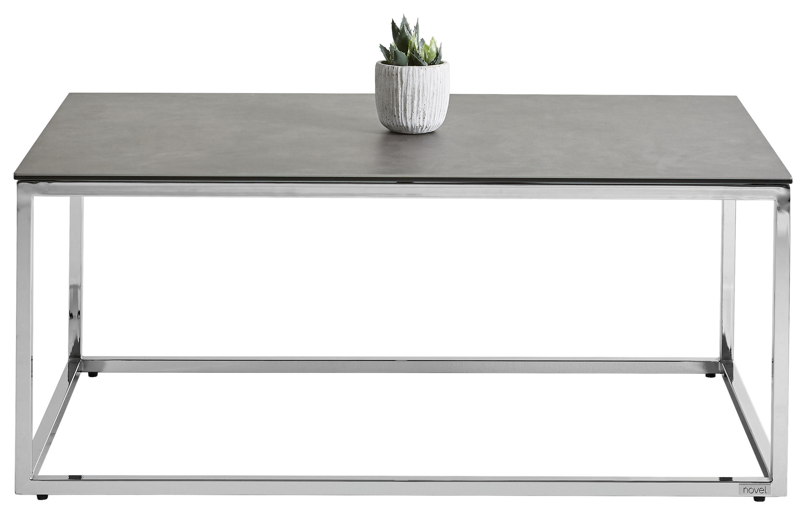 COUCHTISCH ESG 100/60/42 cm rechteckig Grau, Chromfarben  - Chromfarben/Grau, Design, Glas/Keramik (100/60/42cm) - Novel
