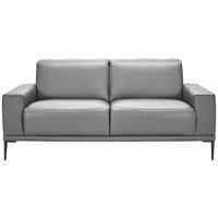 2-SITZER-SOFA Echtleder Hellgrau  - Hellgrau/Schwarz, Design, Leder/Metall (180/82/92cm) - Johann Jakob