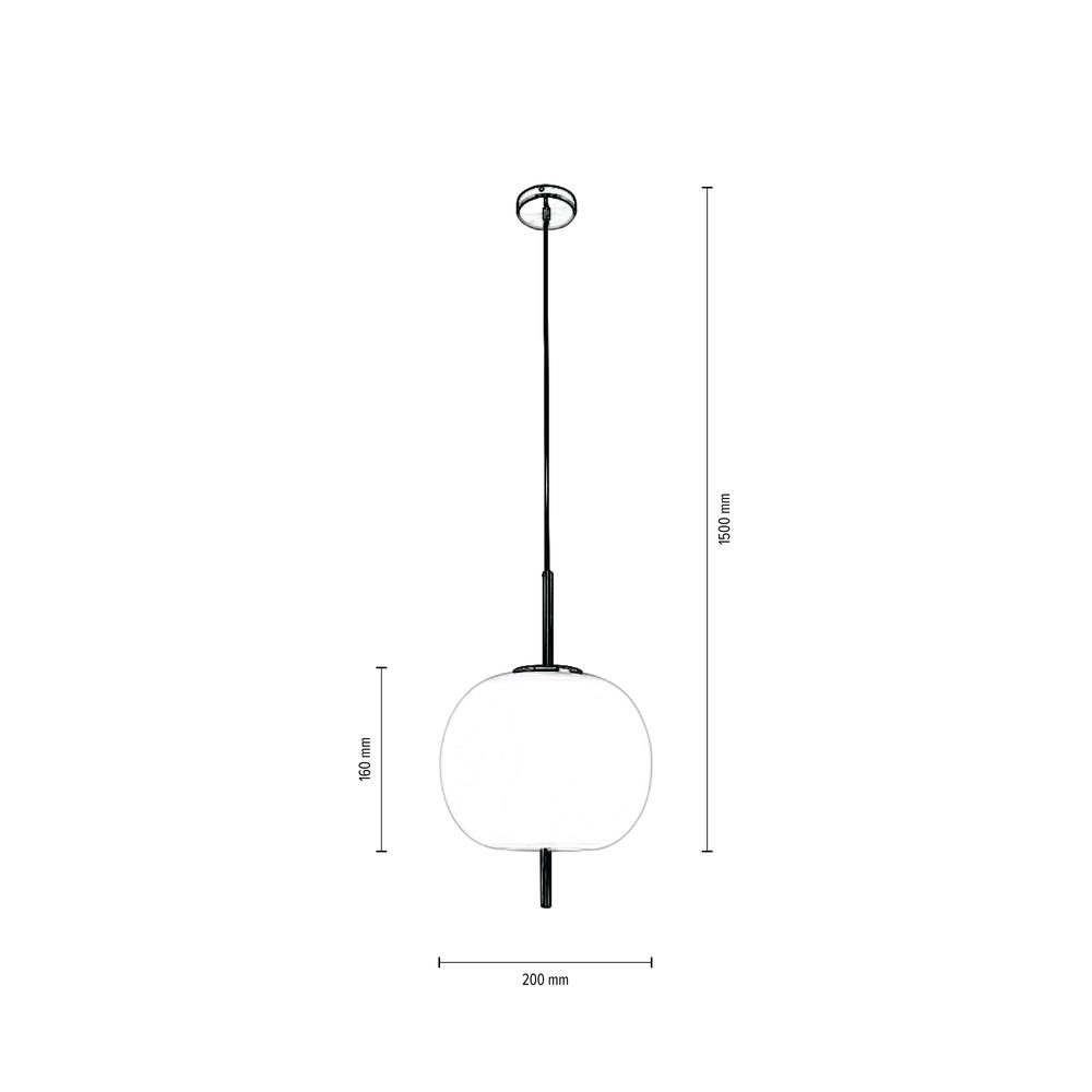 HÄNGELEUCHTE Apple 20/150 cm   - Weiß, KONVENTIONELL, Glas/Metall (20/150cm)