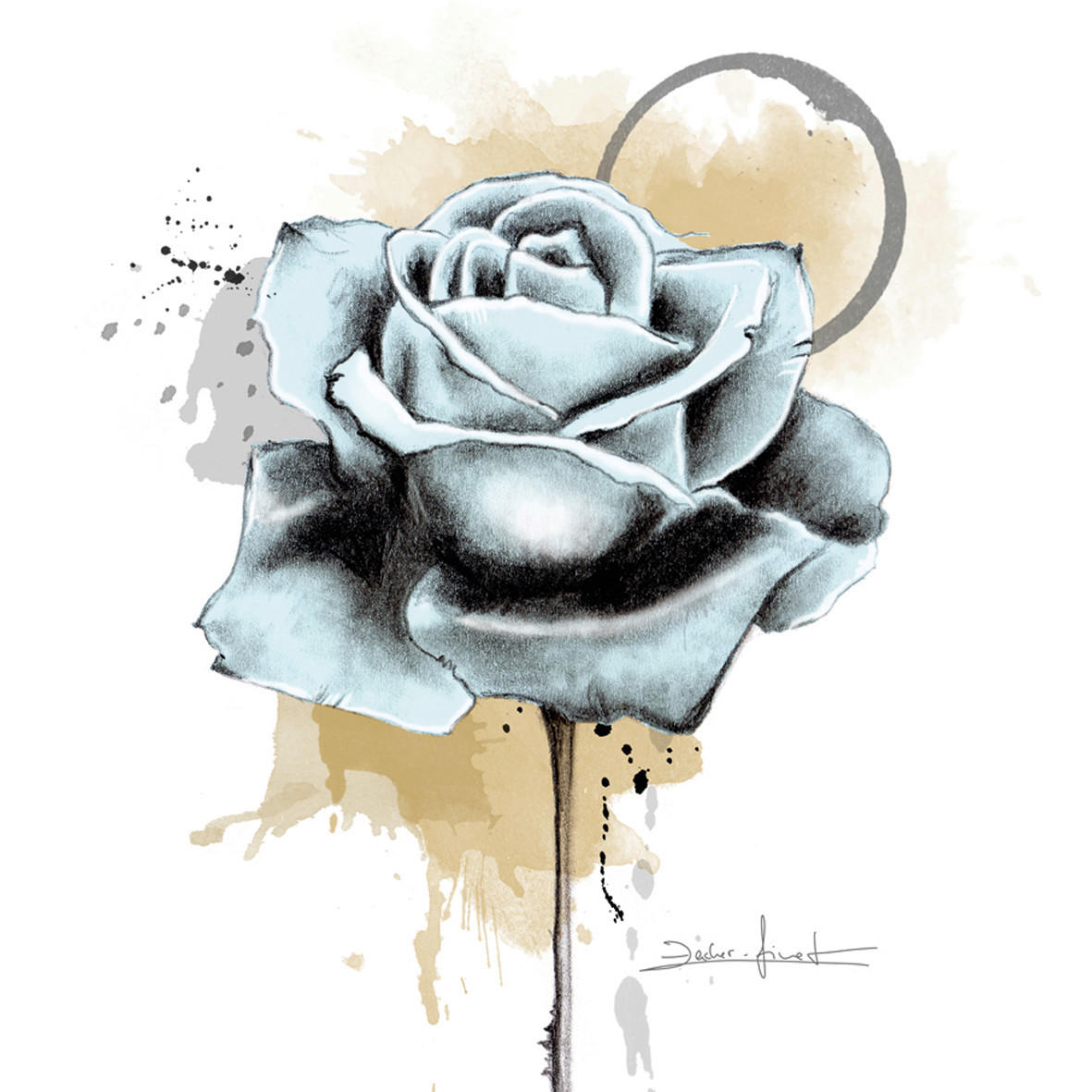 KUNSTDRUCK Blumen Urban Romance Square I  - Beige/Weiß, Basics, Papier (30/30cm) - Monee
