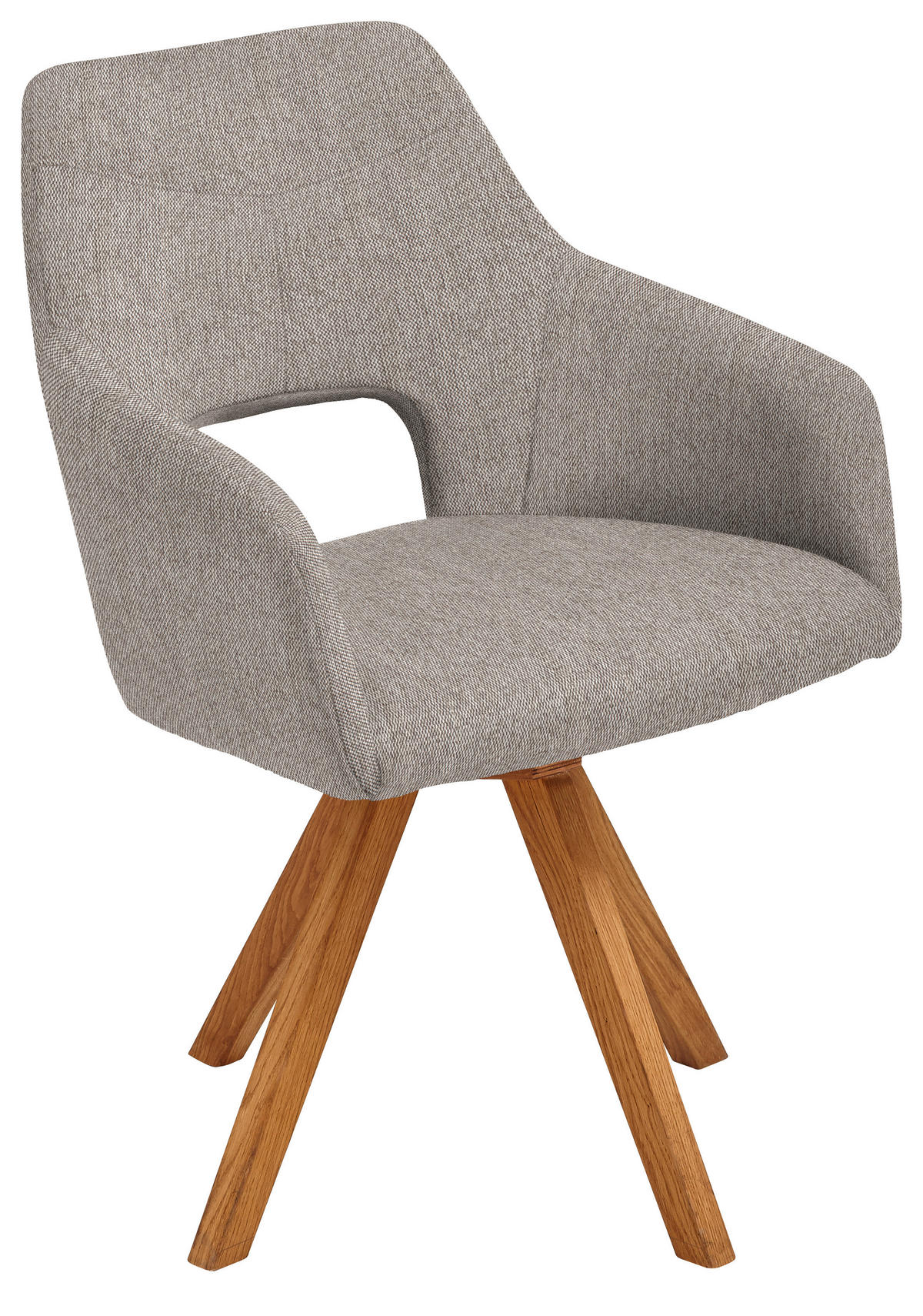 ARMLEHNSTUHL  in Webstoff  - Eichefarben/Cappuccino, Design, Holz/Textil (57/84/57cm) - Voleo