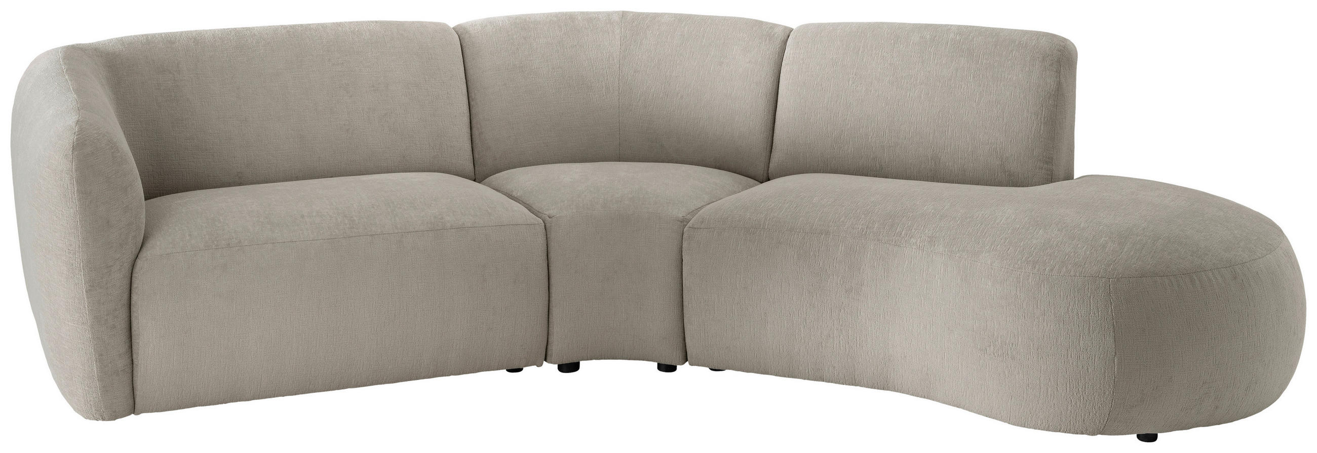 ECKSOFA in Mikrofaser Taupe - Taupe/Schwarz, Modern, Kunststoff/Textil (276/182cm) - Livetastic