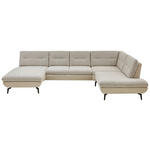 WOHNLANDSCHAFT Beige Chenille  - Beige/Schwarz, Design, Textil/Metall (190/352/243cm) - Dieter Knoll