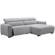 ECKSOFA in Mikrofaser Hellgrau  256/172 cm  - Hellgrau/Schwarz, Design, Textil/Metall (256/172cm) - Carryhome