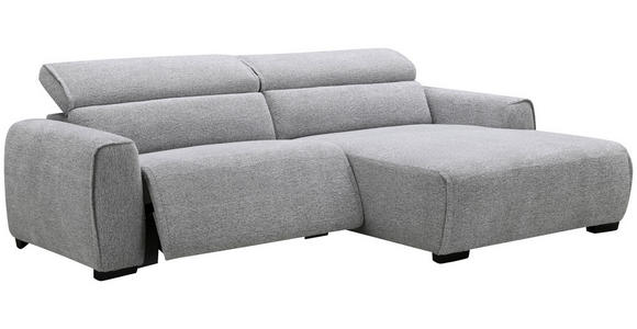 ECKSOFA in Mikrofaser Hellgrau  256/172 cm  - Hellgrau/Schwarz, Design, Textil/Metall (256/172cm) - Carryhome