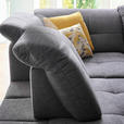 ECKSOFA in Chenille Grau  - Schwarz/Grau, Design, Textil/Metall (240/308cm) - Xora