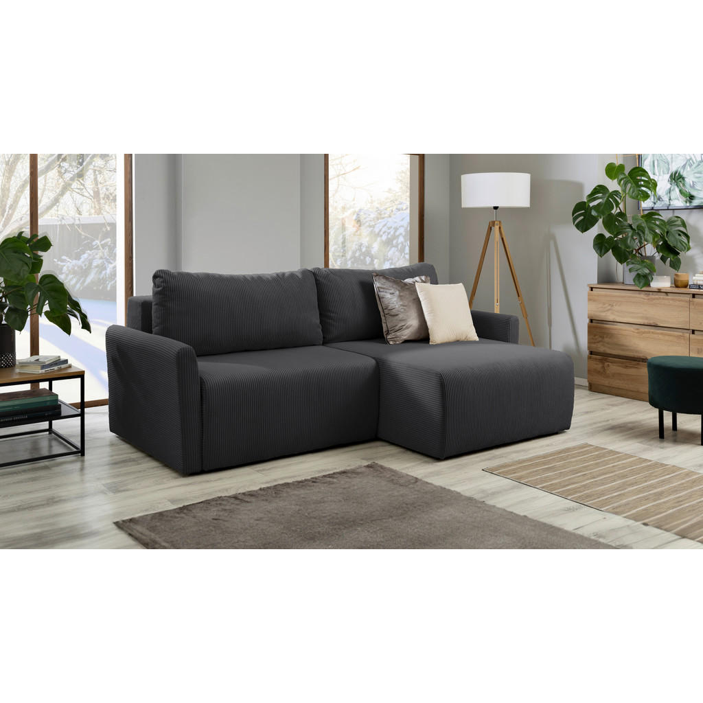 Thumbnail - Mid.you Ecksofa, Anthrazit, Textil, 2-Sitzer, Füllung: Komfortschaum, Silikon, seitenverkehrt montierbar, L-Form, 228x14...