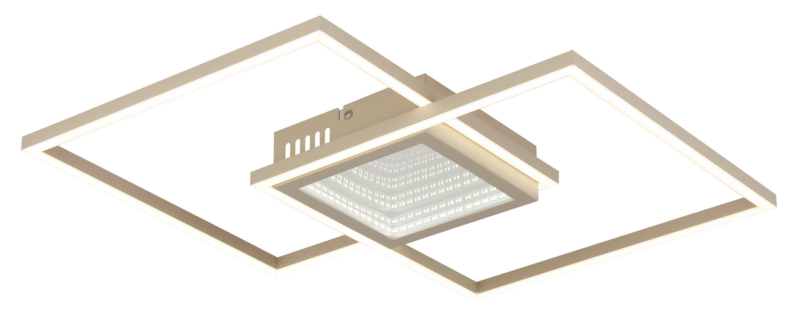 LED-DECKENLEUCHTE Saunders 42,6/42,6/5 cm  - Sandfarben/Opal, Design, Kunststoff/Metall (42,6/42,6/5cm) - Globo