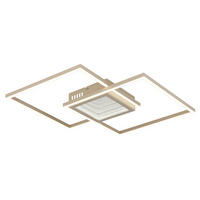 LED-DECKENLEUCHTE Saunders 42,6/42,6/5 cm  - Sandfarben/Opal, Design, Kunststoff/Metall (42,6/42,6/5cm) - Globo