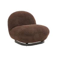 SESSEL in Bouclé Braun  - Schwarz/Braun, Trend, Textil/Metall (75/66/87cm) - P & B