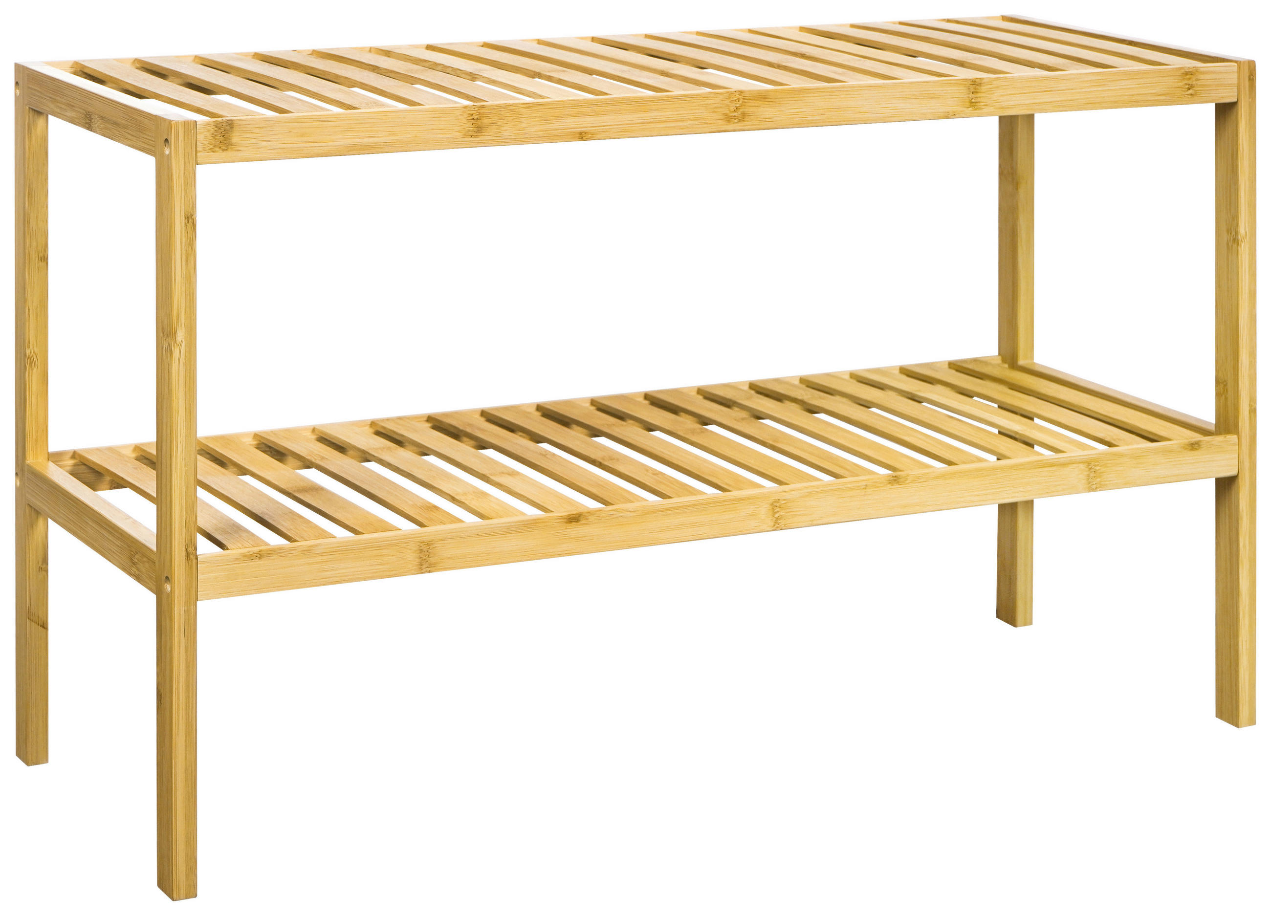 Schuhregal Simon 2 Ablagen 6 Paar Bambus H: 42,5 cm