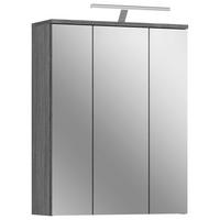 ELEMENT S OGLEDALOM  srebrne boje  - siva/srebrne boje, Moderno, staklo/drvni materijal (60/77/21cm) - MID.YOU