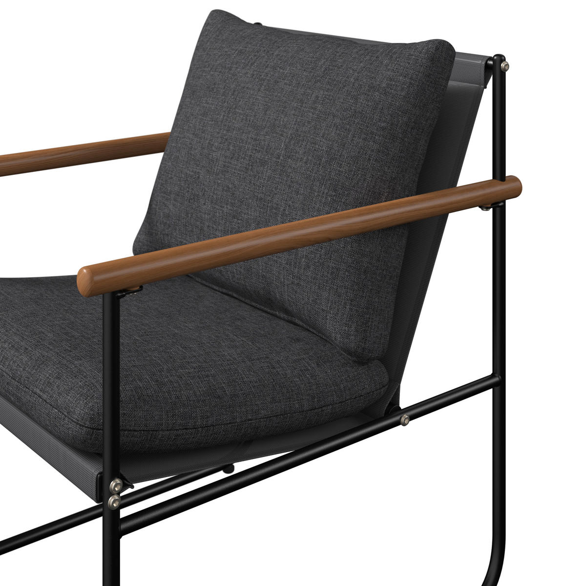 BALKONSET  3-teilig  - Anthrazit/Schwarz, MODERN, Glas/Textil (56/78/70cm) - Ambia Garden