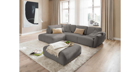 ECKSOFA  in Chenille Grau  224/307 cm  - Schwarz/Grau, KONVENTIONELL, Kunststoff/Textil (224/307cm) - Hom`in