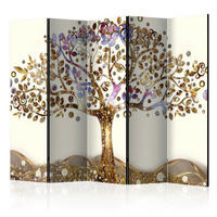 Paravent Golden Tree II mit 5  Flügel - Lila/Braun, Basics, Holz/Textil (225cm) - artgeist