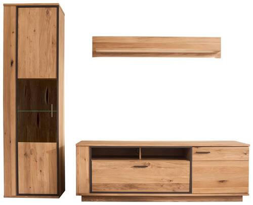 WOHNWAND  in Anthrazit, Eichefarben  250/209/50 cm  - Eichefarben/Anthrazit, KONVENTIONELL, Glas/Holz (250/209/50cm) - Landscape