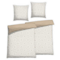 Bettwäsche 2er Set 4-teilig Renforcé 135/200 cm  - Beige, Basics, Textil (135/200cm) - Florella