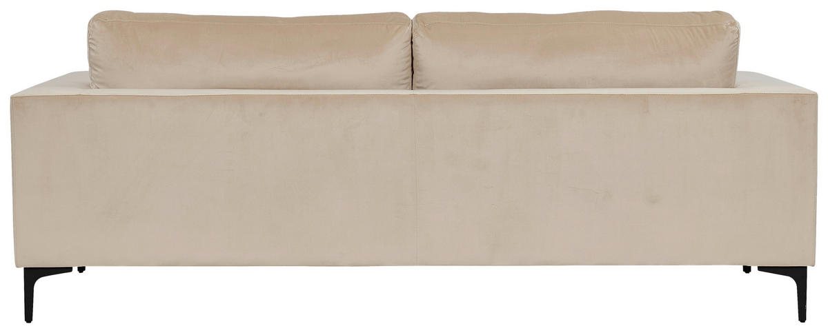 2-SITZER-SOFA in Schwarz, Beige  - Beige/Schwarz, Design, Kunststoff/Textil (215/84/88cm) - Livetastic
