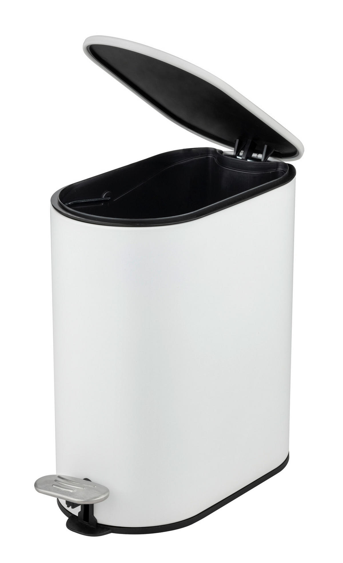 TRETEIMER Collungo 5 L  - Schwarz/Weiß, Basics, Kunststoff/Metall (14/28,5/29cm) - Wenko