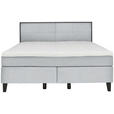 BOXSPRINGBETT 200/200 cm  in Mintgrau  - Mintgrau/Schwarz, Design, Holz/Textil (200/200cm) - Hom`in