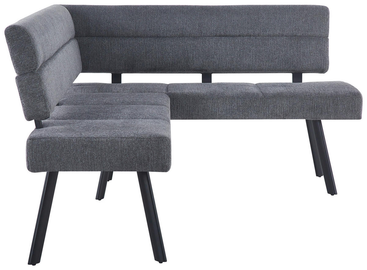 ECKBANK Metall, Textil Anthrazit  - Anthrazit/Schwarz, Konventionell, Textil/Metall (190/150cm) - MID.YOU