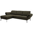 ECKSOFA  in Flachgewebe Dunkelgrün  175-224/255-365 cm  - Dunkelgrün/Schwarz, Design, Textil/Metall (175-224/255-365cm) - Dieter Knoll