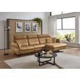 ECKSOFA in Echtleder Honig  300/157 cm  - Schwarz/Honig, Design, Leder/Metall (300/157cm) - Dieter Knoll