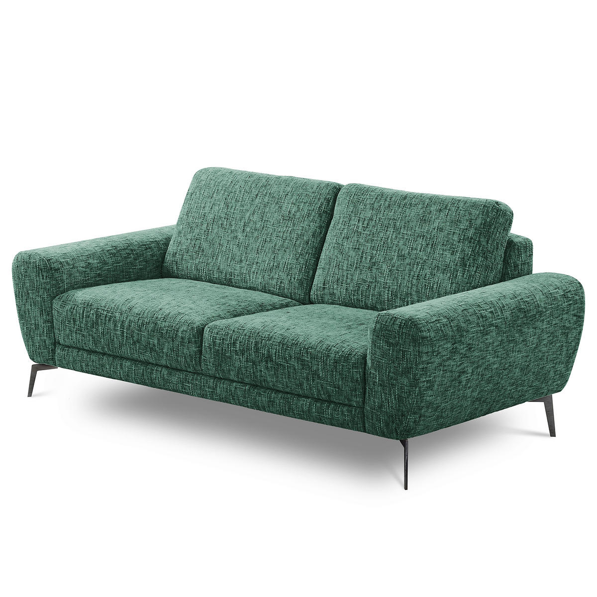 2-SITZER-SOFA SPRING Webstoff Grün  - Schwarz/Grün, Design, Textil/Metall (157/85/92cm) - Livetastic