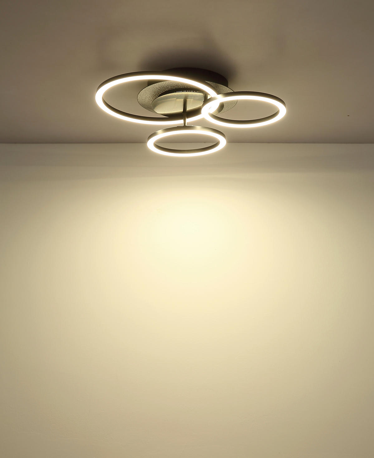 LED-DECKENLEUCHTE 46/42/11,5 cm   - Silberfarben/Schwarzchrom, Design, Kunststoff/Metall (46/42/11,5cm) - Globo