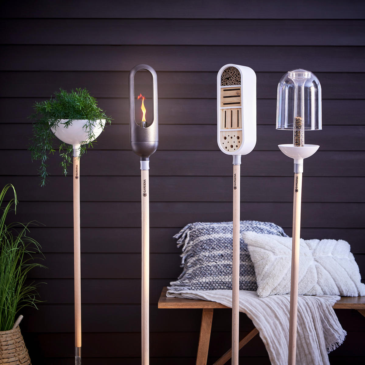 CLICK UP INSEKTENHOTEL - Weiß/Naturfarben, Basics, Holz/Kunststoff (12,7/16,2/37,8cm) - Gardena