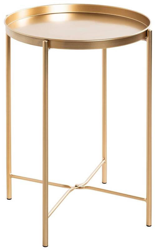BEISTELLTISCH 39/39/50 cm Goldfarben rund  - Goldfarben, Design, Metall (39/39/50cm)