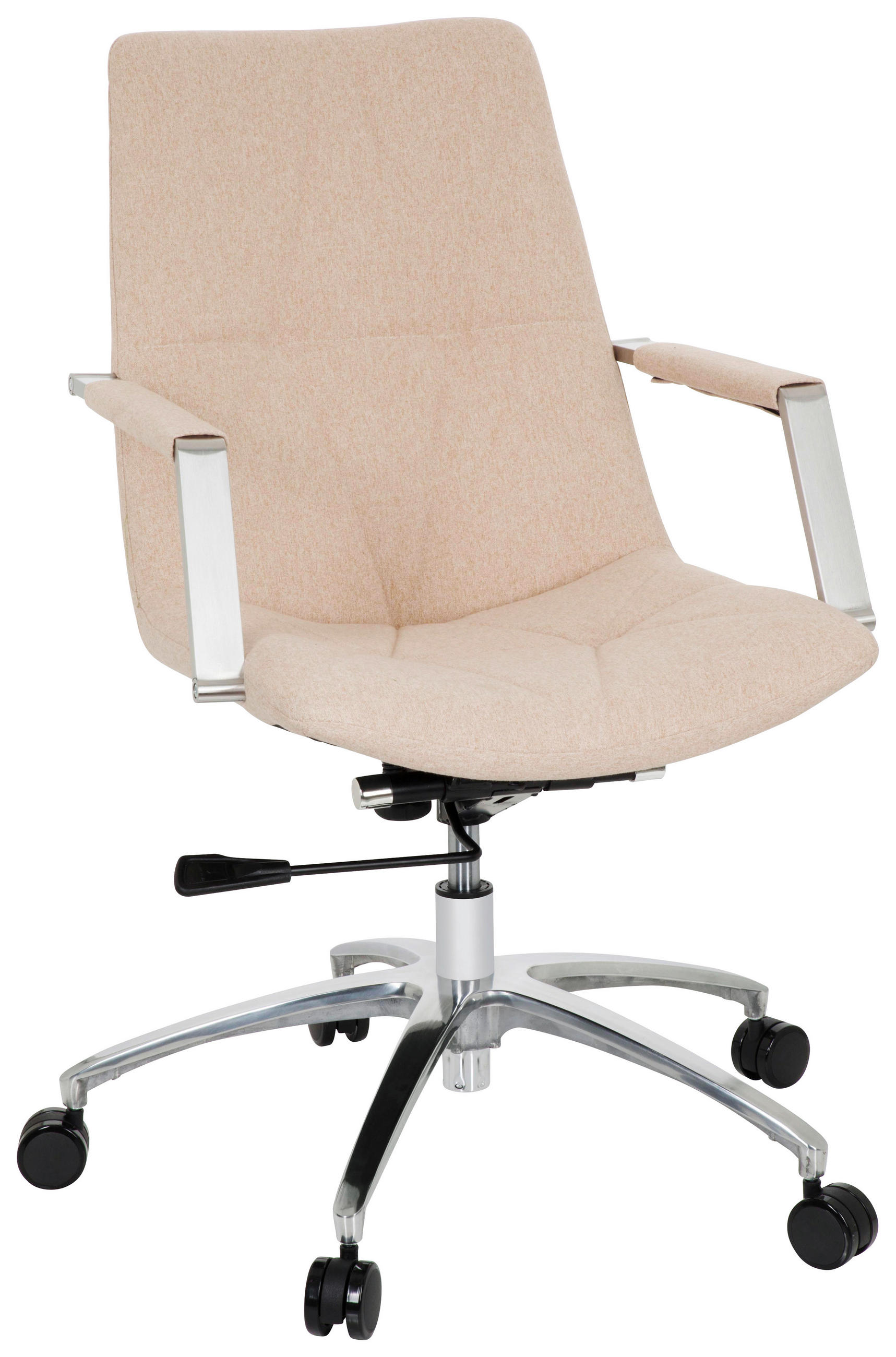 DREHSTUHL Flachgewebe Beige  - Beige/Alufarben, MODERN, Kunststoff/Textil (57/100/75cm) - MID.YOU