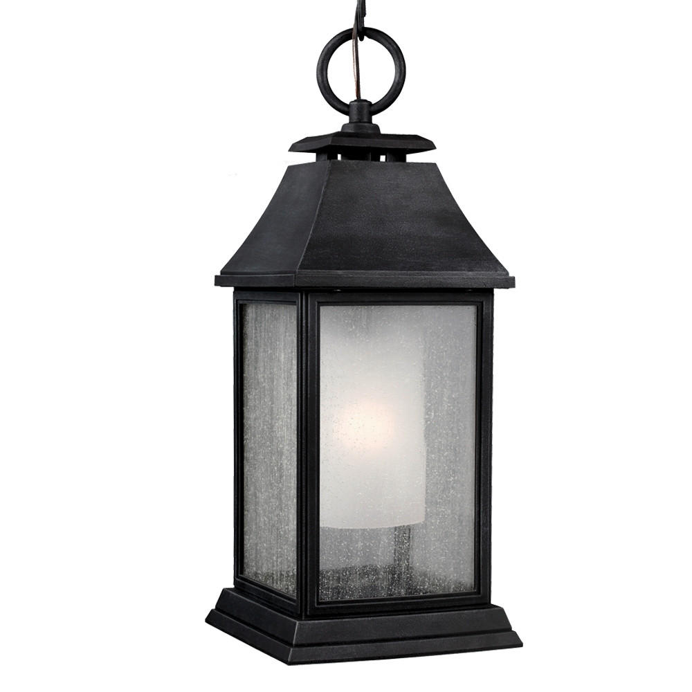 HÄNGLAMPA UTOMHUS Elstead Shepherd 22/63 cm  - zinkfärgad, Klassisk, glas/plast (22/63cm) - Elstead Lighting