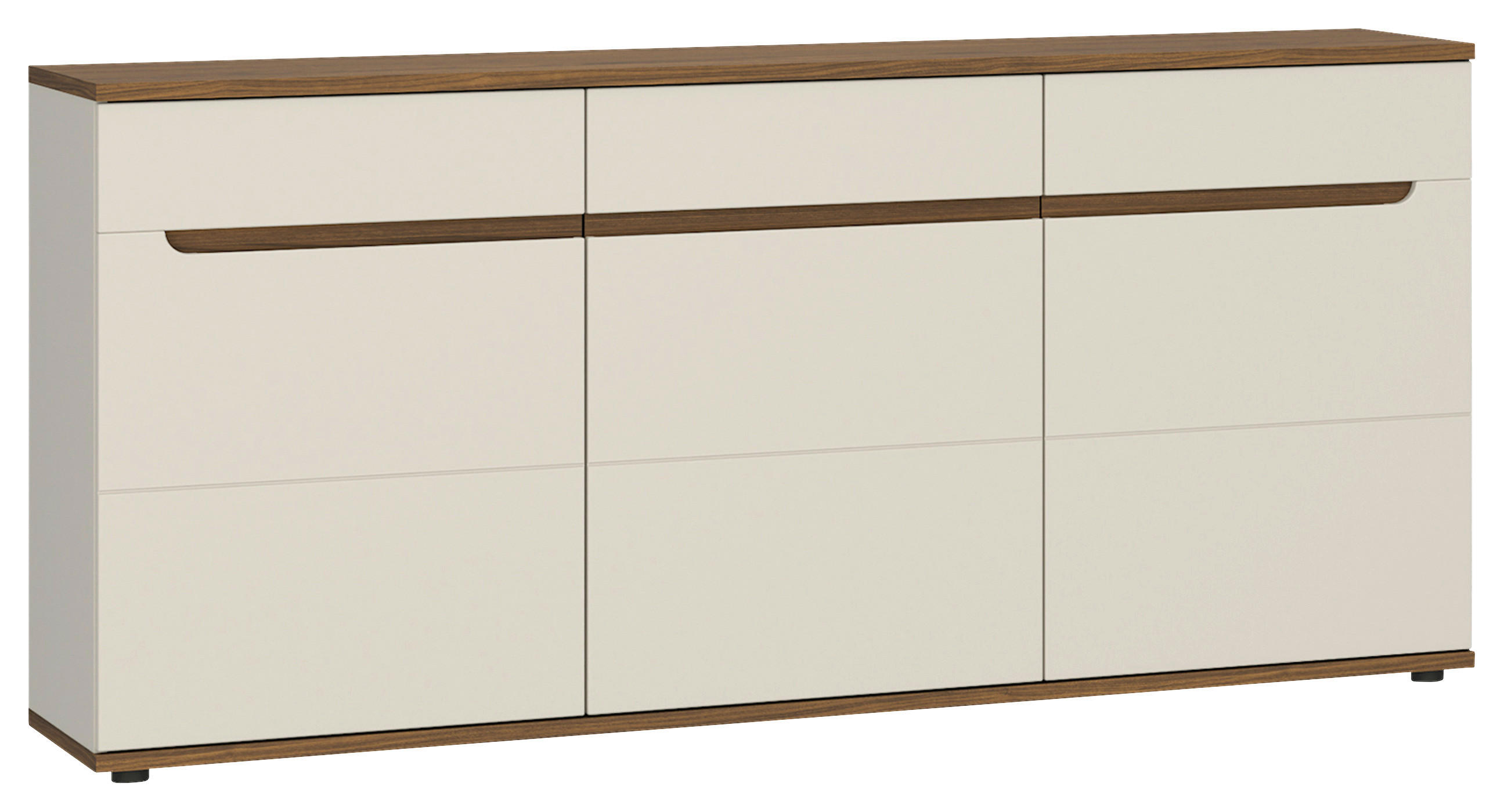 TÁLALÓSZEKRÉNY 180/87/45 cm  - kasmírszínű/diófa színű, Basics, műanyag/faalapú anyag (180/87/45cm) - Hom`in