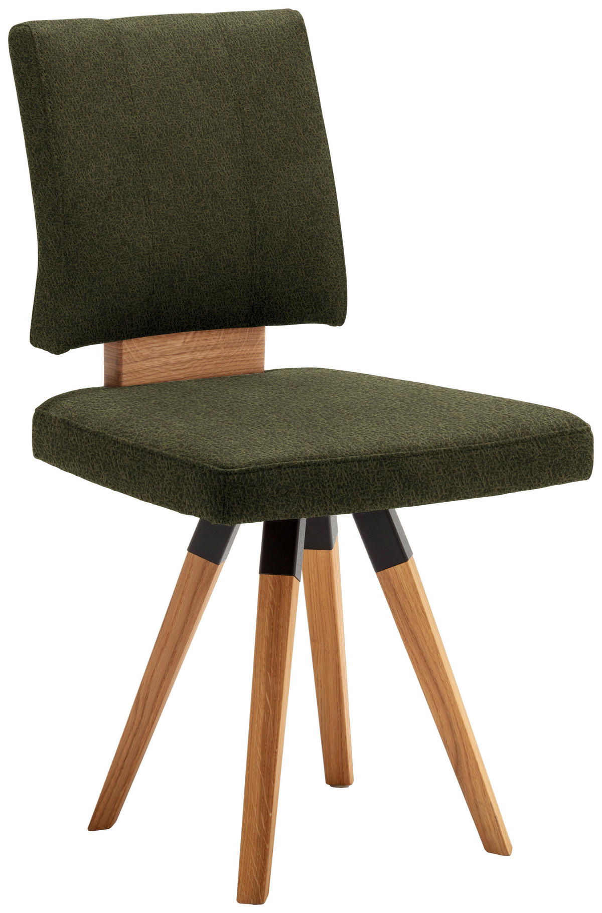 STUHL in Holz, Textil, Holzwerkstoff Grün, Schwarz, Eichefarben  - Eichefarben/Dunkelgrau, Design, Holz/Holzwerkstoff (50/88/60cm) - Venda